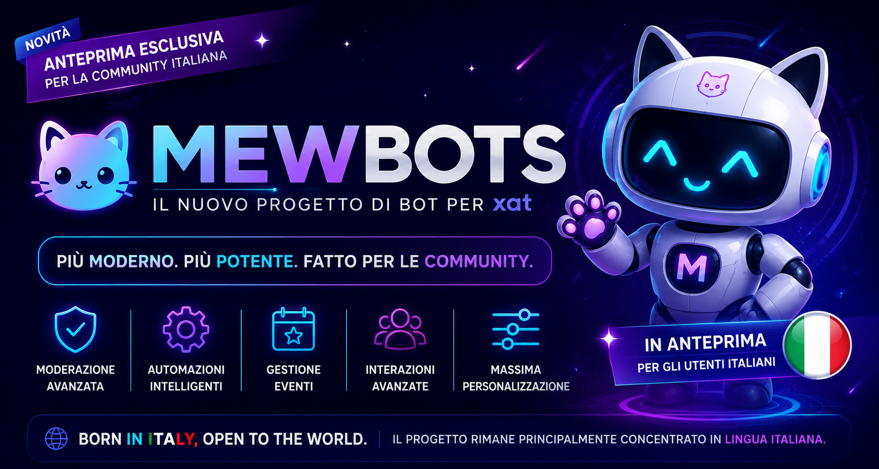 MewBots arriva in anteprima nella community italiana di xat